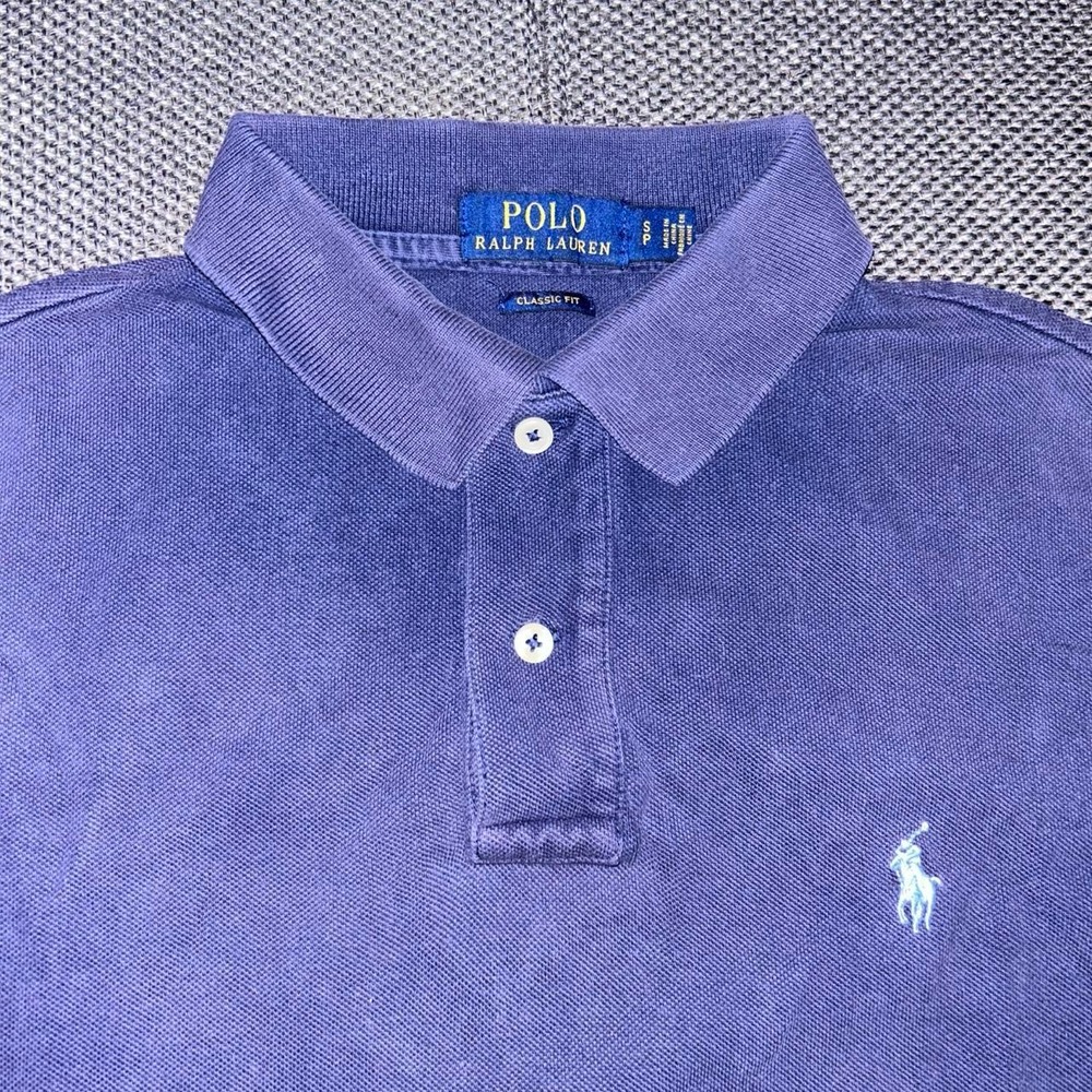 Polo Ralph Lauren Sun Faded Navy Blue Short Sleeve Polo Shirt Small Classic Fit